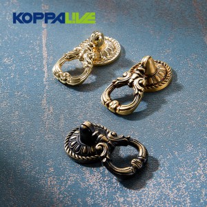 6008 Brass Drop Ring Cabinet Knob