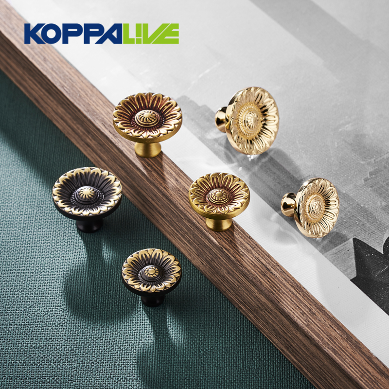 Factory source Aged Brass Knobs - 6009 Flower Shape Cabinet Door Knob – Zhangshiwujin