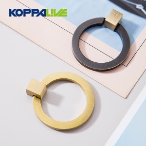 6110 Brass Drop Ring Cabinet Handle