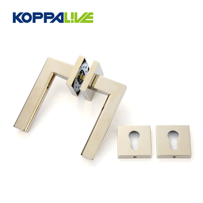 PriceList for Brass Drawer Handles - Modern design lever door handle lock set custom zinc alloy for wooden door – Zhangshiwujin