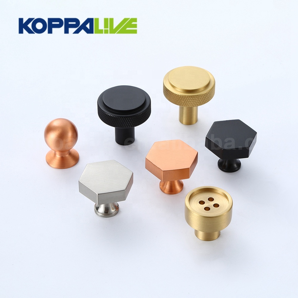 Best-Selling Black Square Cabinet Knobs - Simple design modern furniture hardware decorative single hole knobs brass cabinet drawer pull knob – Zhangshiwujin