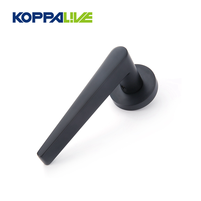 Fixed Competitive Price Brass Tap Handle - Brushed Zinc Alloy Furniture Hardware Office Lever Door Handle On Round Rose – Zhangshiwujin