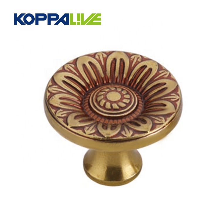 Professional Design Round Cabinet Knobs - Classic Furniture Hardware Knobs Vintage Gold Plated Cabinet Drawer Mushroom Round Pulls Knob – Zhangshiwujin