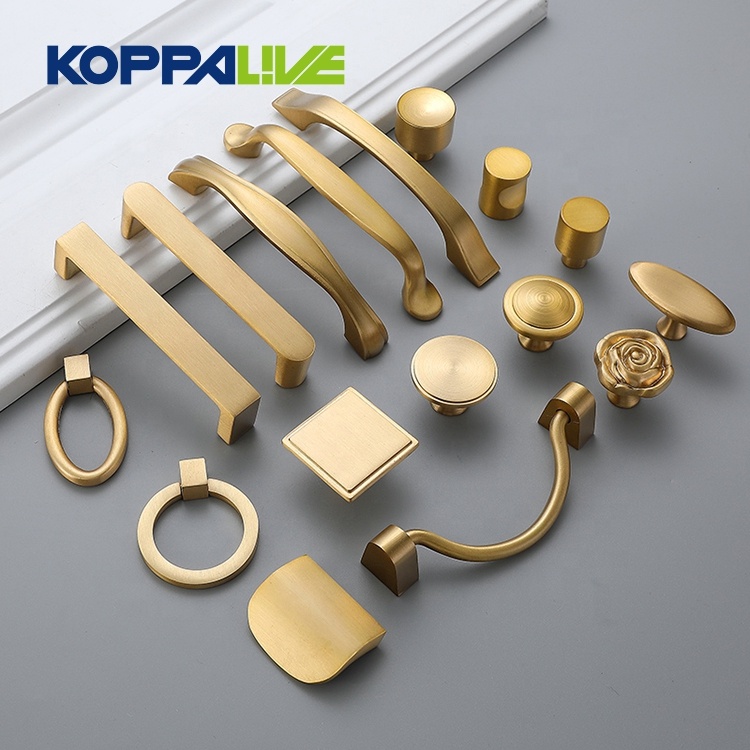 Best quality Rustic Hardware Furniture - Furniture hardware copper kitchen cabinet drawer brass pull handle knob – Zhangshiwujin