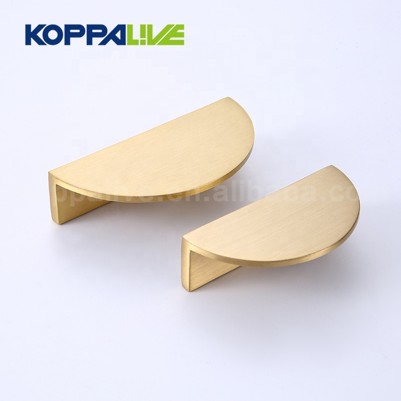 Factory wholesale Silver Cabinet Handles - Half Moon Brass Furniture Kitchen Cabinet Handle And Knobs for Bedroom Luxury Copper Drawer Pulls – Zhangshiwujin