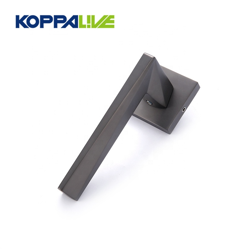 Best Price for Knurled Brass Handle - New style zinc alloy interior lever black door lock handle for hotel home – Zhangshiwujin