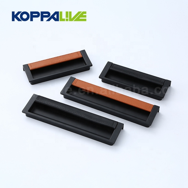 Good Quality Recessed Handle - Black Embedded Stealth Door Handles Slotted Interior Hidden Leather Drawer Handle – Zhangshiwujin