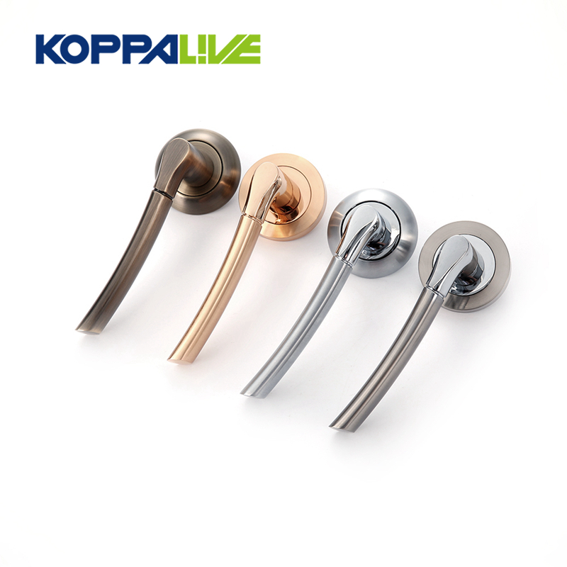 -KOPPALIVE Simple modern style zinc alloy interior door lever handles lock set for wooden door-