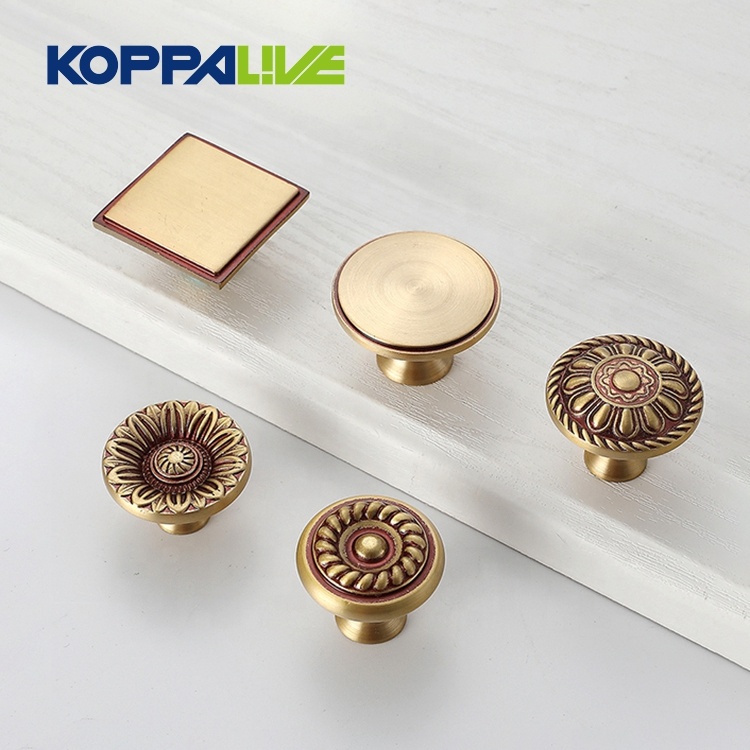 2018 wholesale price Cabinet Furniture Knob - 6101 6102 6106 Brass Furniture Hardware Single Hole Kitchen Cabinet Accessories Drawer Copper Pull Knobs – Zhangshiwujin
