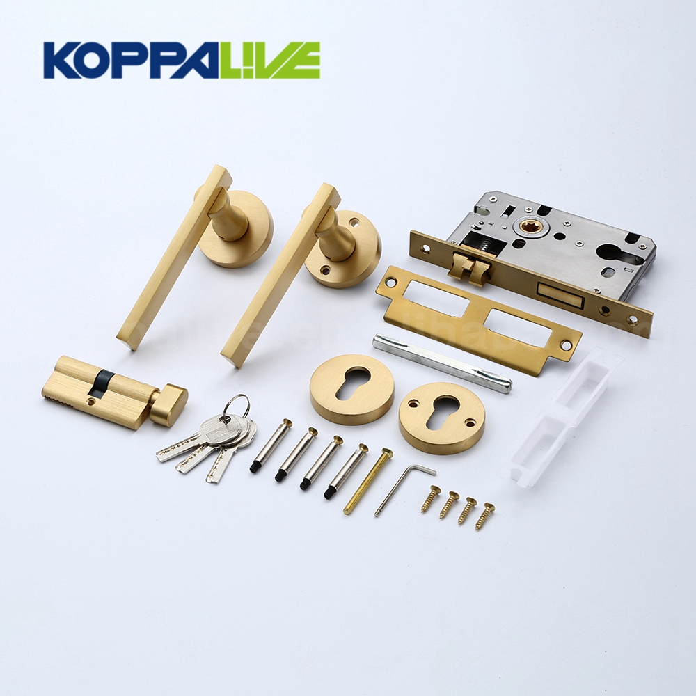2018 wholesale price Brass Pull Handle - Modern home safety sliding door handle industrial brass mortise lever entrance door lock – Zhangshiwujin