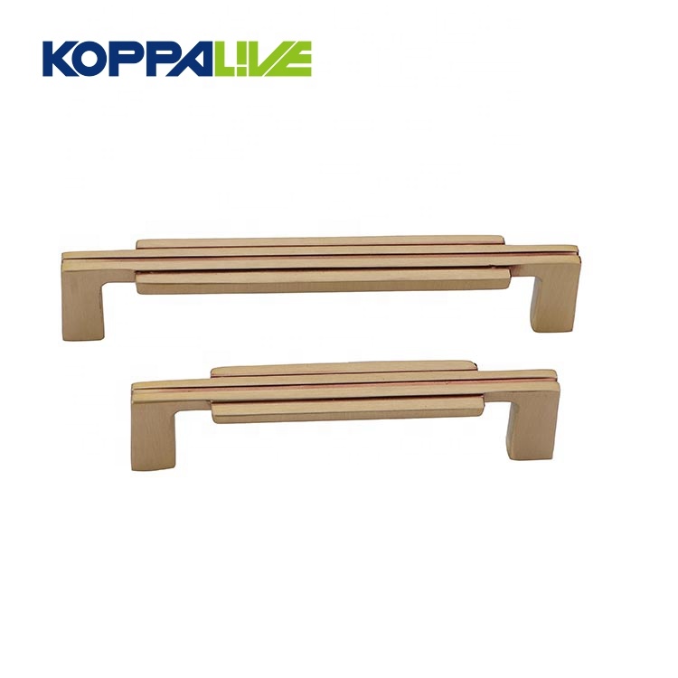 PriceList for Furniture Drawer Handles - High quality simple style golden furniture drawer cabinet decorative brass door pull handle – Zhangshiwujin