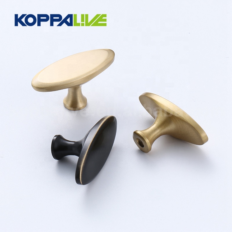 100% Original Brass Bathroom Accessories - 6114-Luxury solid brass gold bedroom kitchen single hole copper pulls knobs for furniture cabinet drawer – Zhangshiwujin