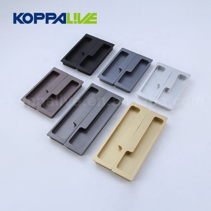 Factory Supply Brass Home Hardware Home Furniture - Square recessed invisible cupboard flush pull handles furniture cabinet hidden closet door handle – Zhangshiwujin