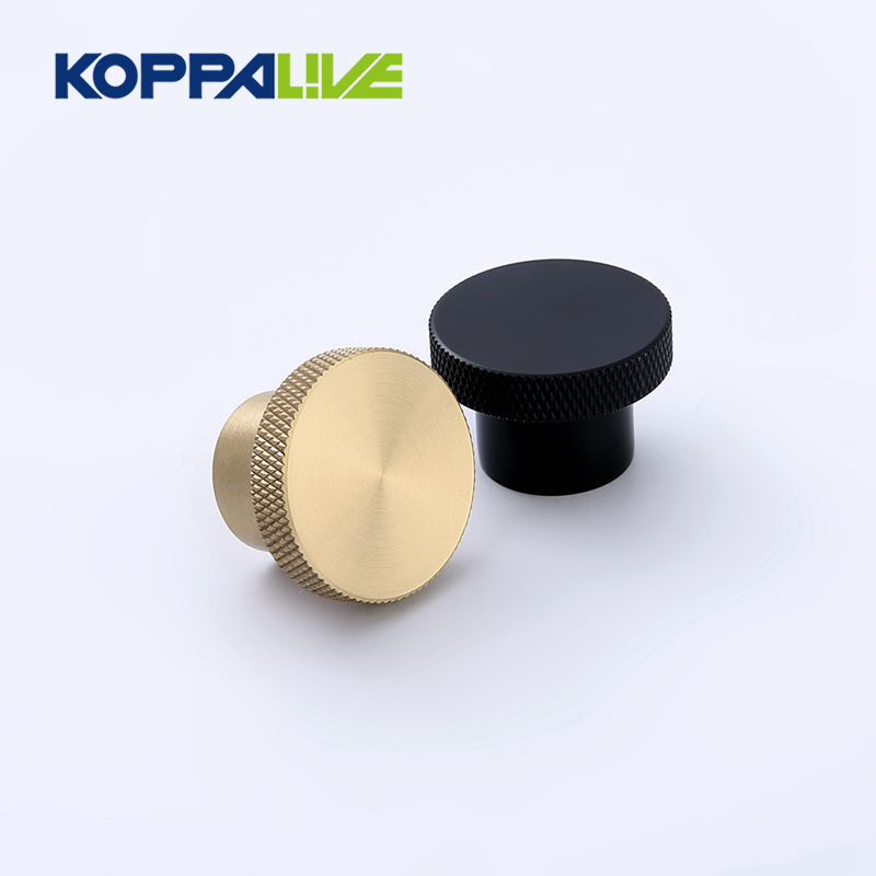 Top Quality Bronze Cabinet Knobs - Hot Sale Pure Brass Furniture Knurling Round Gold Knobs for Bedroom Kitchen Hardware Knurled Knob – Zhangshiwujin