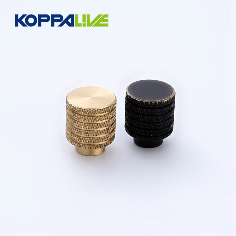 Good Quality Brass Knob - KOPPALIVE Unique hardware cupboard furniture designer solid brass copper cabinet knurled handle knob – Zhangshiwujin