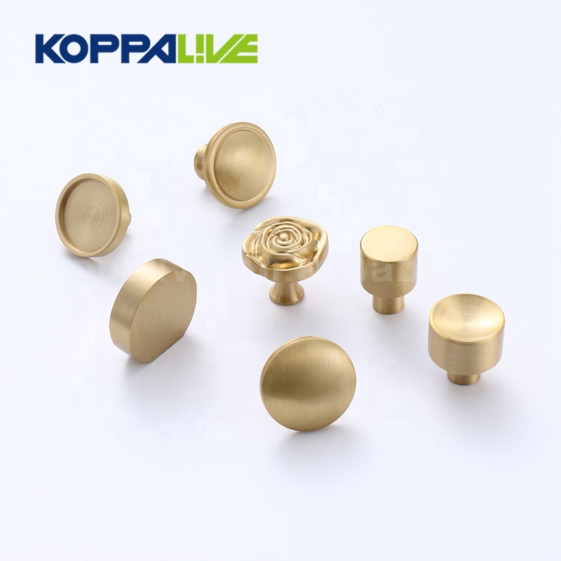 OEM manufacturer Round Brass Knobs - Factory direct sale furniture hardware cupboard decorative single hole solid brass cabinet drawer pull knob – Zhangshiwujin