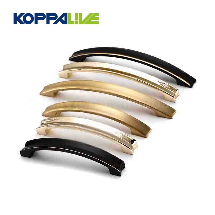 Reasonable price White Cabinet Handles - KOPPALIVE Arch-shaped solid brass bedroom furniture drawer cabinet pull handles – Zhangshiwujin