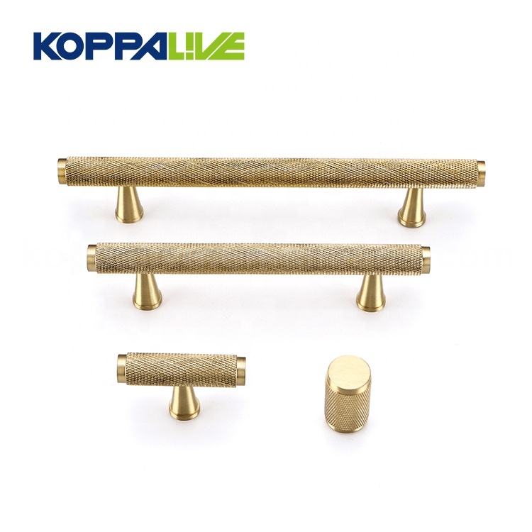 Hot New Products Brass Cabinet Handles - Knurled Texture T Bar Bedroom Cupboard Handle Pull Solid Brass Cabinet Door Handles – Zhangshiwujin