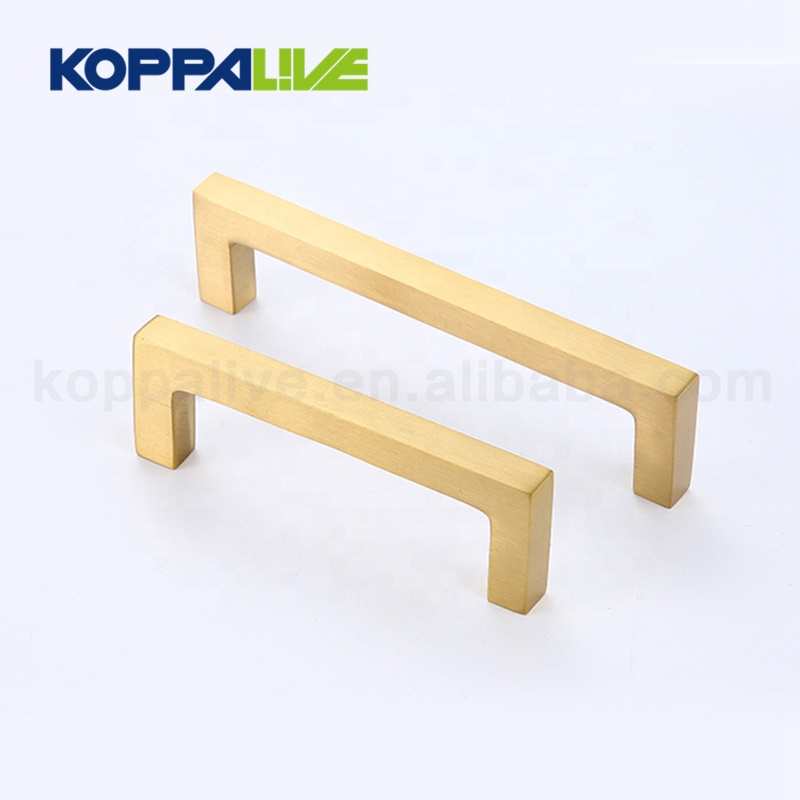 6146Luxury bedroom furniture hardware accessories delicate square golden drawer handle-