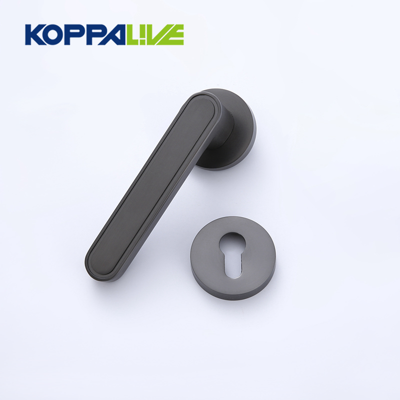 High Performance Flush Ring Pull Handle - Hot sale modern design zinc alloy door lever handle on rosette for interior door – Zhangshiwujin