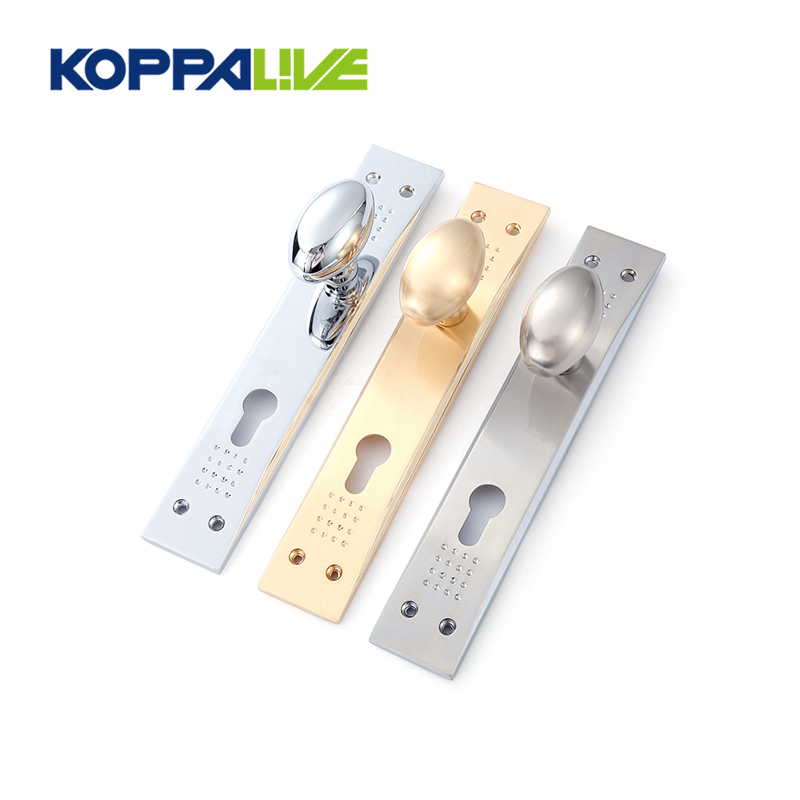 OEM/ODM Supplier Antique Brass Handles - Classic Zinc Alloy American Style Brushed Entrance Door Hardware Handle with Plate – Zhangshiwujin