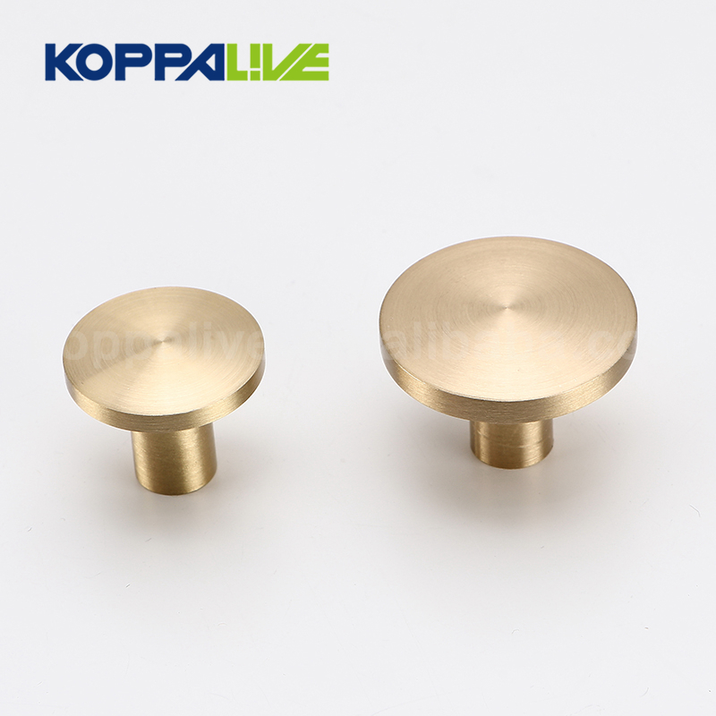 OEM manufacturer Round Brass Knobs - Bedroom copper kitchen hardware furniture cabinet drawer pull single hole solid brass knobs – Zhangshiwujin