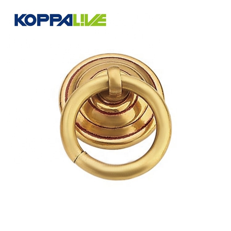 Wholesale Price Brass Door Lockset - Simple modern decorative brass drop ring furniture hardware cabinet chest door knocker pull handle for kitchen – Zhangshiwujin