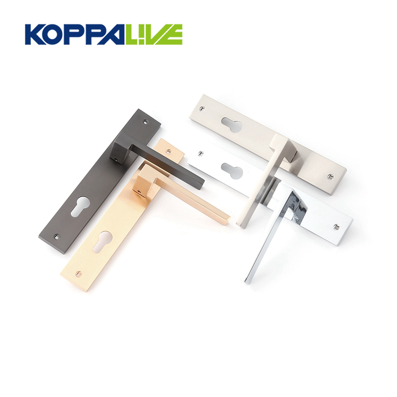 Manufacturer for Glass Door Pull Handle - KOPPALIVE Classical Brushed Zinc Alloy Door Lock Handle Delicate Home Interior Door Handles On Plate – Zhangshiwujin