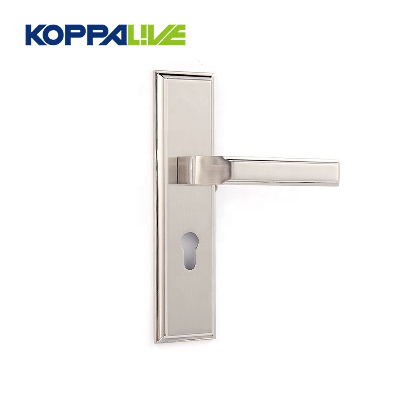 High definition Barn Door Handles - Safe high quality flat customized zinc alloy brushed plate door handle – Zhangshiwujin