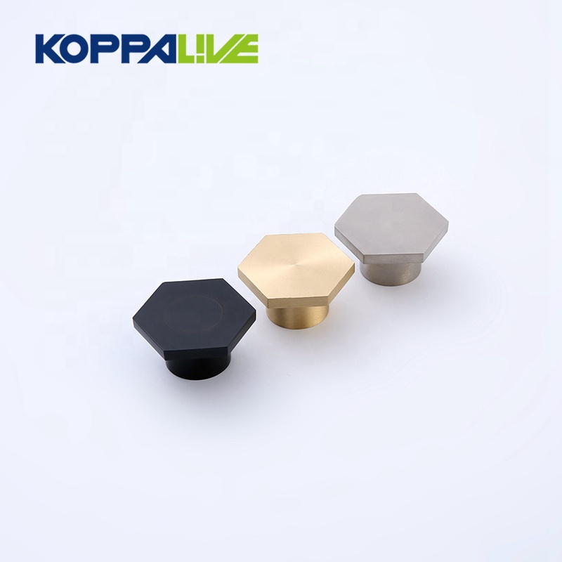 2018 wholesale price Brass Nickel Cabinet Knobs - 9023 Custom high quality new style brushed brass cabinet furniture hexagonal knob pull – Zhangshiwujin