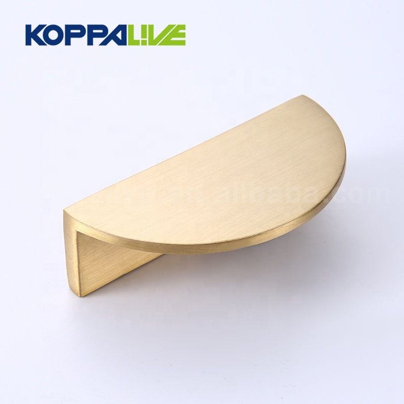 Hot New Products Brass Cabinet Handles - Brass Half Moon Furniture Hardware Cupboard Handles And Knobs Copper Wardrobe Cabinet Pulls – Zhangshiwujin
