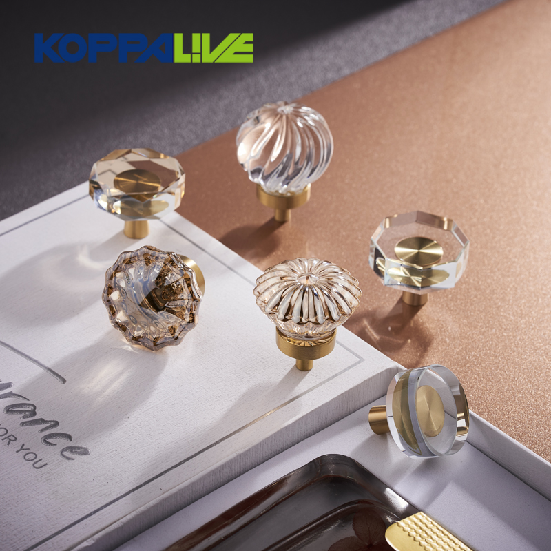 6302 Transparent Champagne Crystal Cabinet Door Knob Featured Image