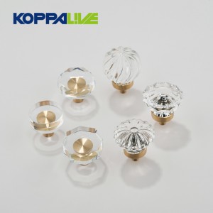 6302 Transparent Champagne Crystal Cabinet Door Knob